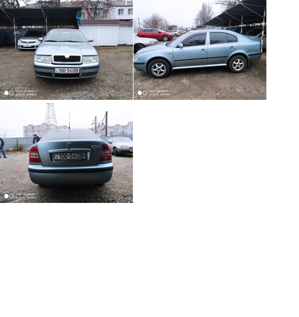 Автомобіль Skoda Oktavia, 2003 р.в.,  державний номер 10054ОВ, номер кузова TMBBE41U648733440, об’єм двигуна 2000, інв.№3730. Основні засоби в кількості 9 од., які знаходяться за адресою: м. Одеса, Фонтанська дорога, 11.